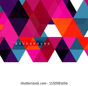 Multicolored triangles abstract background, mosaic tiles concept, vector illustration