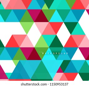 Multicolored triangles abstract background, mosaic tiles concept, vector illustration