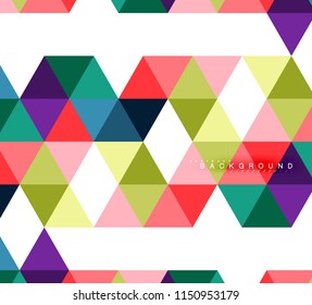 Multicolored triangles abstract background, mosaic tiles concept, vector illustration