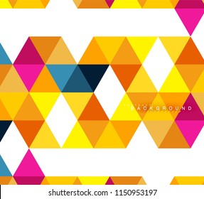 Multicolored triangles abstract background, mosaic tiles concept, vector illustration