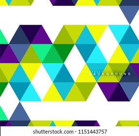 Multicolored triangles abstract background, mosaic tiles concept, vector illustration