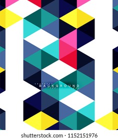 Fondo abstracto de triángulos multicolores, concepto de mosaicos, ilustración vectorial