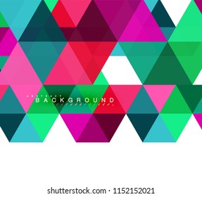 Multicolored triangles abstract background, mosaic tiles concept, vector illustration