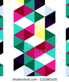 Multicolored triangles abstract background, mosaic tiles concept, vector illustration