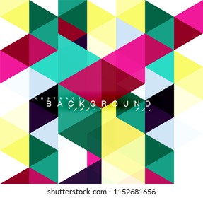 Multicolored triangles abstract background, mosaic tiles concept, vector illustration