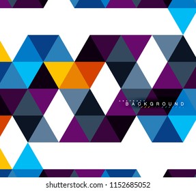 Multicolored triangles abstract background, mosaic tiles concept, vector illustration