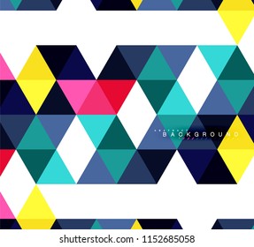 Multicolored triangles abstract background, mosaic tiles concept, vector illustration