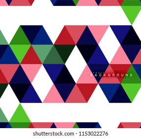 Multicolored triangles abstract background, mosaic tiles concept, vector illustration