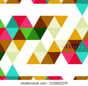 Multicolored triangles abstract background, mosaic tiles concept, vector illustration