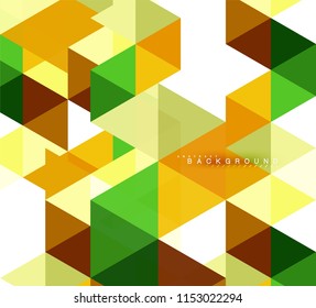 Multicolored triangles abstract background, mosaic tiles concept, vector illustration