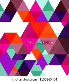 Fondo abstracto de triángulos multicolores, concepto de mosaicos, ilustración vectorial