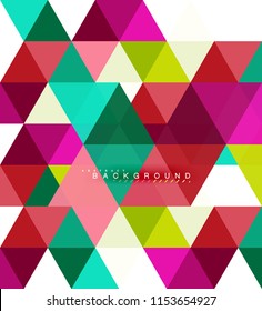 Fondo abstracto de triángulos multicolores, concepto de mosaicos, ilustración vectorial