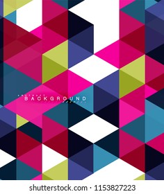 Fundo abstrato triângulos multicoloridos, conceito de mosaico azulejos, ilustração vetorial
