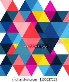 Multicolored triangles abstract background, mosaic tiles concept, vector illustration