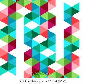 Multicolored triangles abstract background, mosaic tiles concept, vector illustration