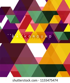 Multicolored triangles abstract background, mosaic tiles concept, vector illustration