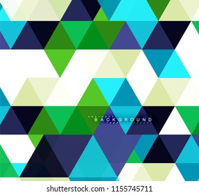 Multicolored triangles abstract background, mosaic tiles concept, vector illustration