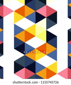 Multicolored triangles abstract background, mosaic tiles concept, vector illustration