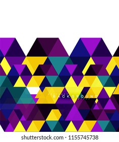 Multicolored triangles abstract background, mosaic tiles concept, vector illustration