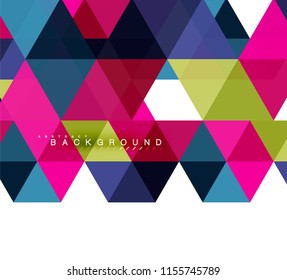 Multicolored triangles abstract background, mosaic tiles concept, vector illustration