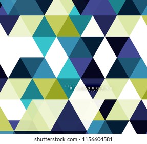 Multicolored triangles abstract background, mosaic tiles concept, vector illustration