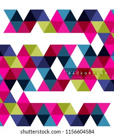 Multicolored triangles abstract background, mosaic tiles concept, vector illustration