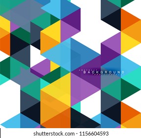 Multicolored triangles abstract background, mosaic tiles concept, vector illustration
