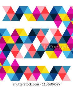 Multicolored triangles abstract background, mosaic tiles concept, vector illustration