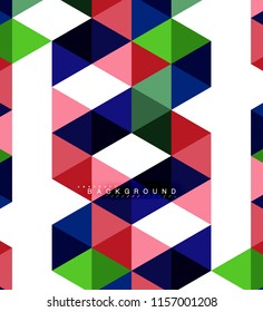 Multicolored triangles abstract background, mosaic tiles concept, vector illustration