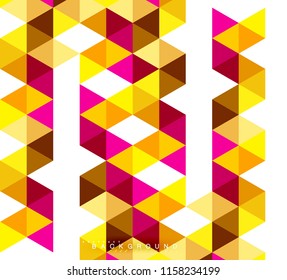 Fondo abstracto de triángulos multicolores, concepto de mosaicos, ilustración vectorial
