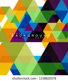 Multicolored triangles abstract background, mosaic tiles concept, vector illustration