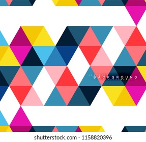Multicolored triangles abstract background, mosaic tiles concept, vector illustration