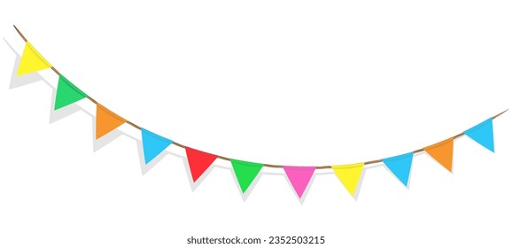 multi-colored triangular flags for the holiday