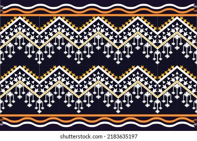 A Multicolored Triangular Shape Woven Into A Fabric Pattern, Framed By White Flowers On A Dark Circular Background. For Clothing, Home Decoration