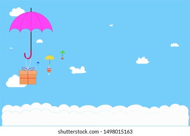 Multi-colored umbrella images that are vectors for design, created from illustration