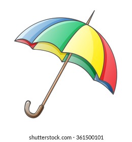 Multicolored umbrella isolated on white