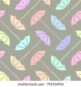 Multicolored umbrella pattern beach travel background