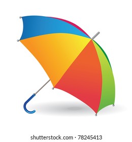 Multicolored umbrella-cane - a symbol of summer and holidays.