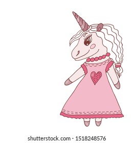 Multicolored Unicorn for nursery design and page. Cute vector Unicorn. Nursery coloring unicorn.