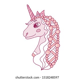 Multicolored Unicorn for nursery design and page. Cute vector Unicorn. Nursery coloring unicorn.