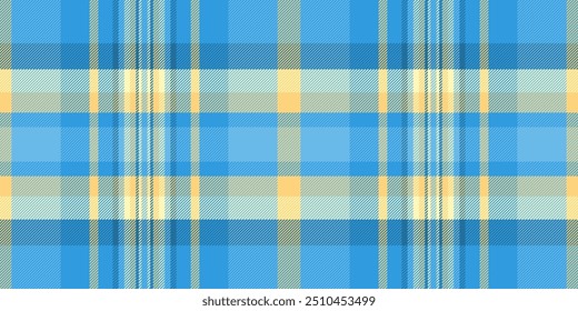 Multicolored vector background fabric, diamond check pattern plaid. Motif texture seamless tartan textile in cyan and amber color.