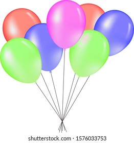 multicolored vector balloons. Vector realistic balloons party and celebration