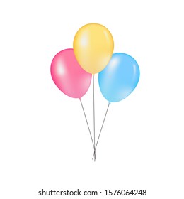 multicolored vector balloons. Vector realistic balloons party and celebration