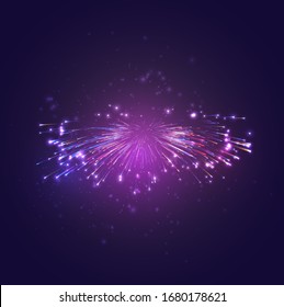 multicolored vector fireworks, explosion of joy in the sky