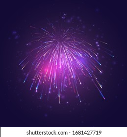 multicolored vector fireworks, explosion of joy in the sky