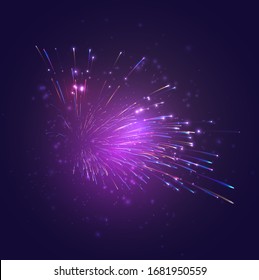 multicolored vector fireworks, explosion of joy in the sky