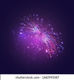 multicolored vector fireworks, explosion of joy in the sky