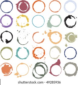 Multicolored vector grungy circles