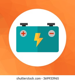 Multicolored vector icon of big blue accumulator battery