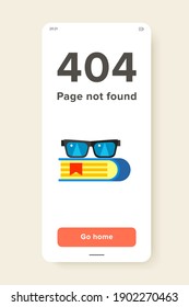 Multicolored vector icon of book with glasses lying on it, side view